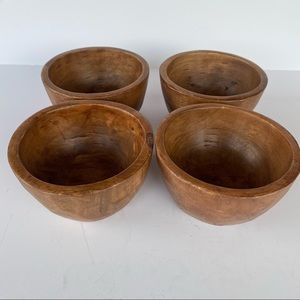 Pottery Barn Wooden Bowls set of 4